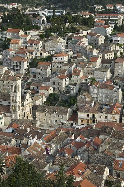 Croatia, Southern Dalmatia, Hvar Island, Hvar Town & Cathedral of St. Sjepan