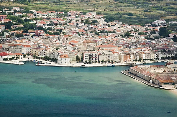 Croatia, Zadar Region, Pag Island, Pag Town, Pag Island view