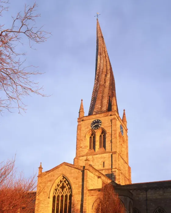 Framed Print : Crooked Church Spire, Chesterfield, Derbyshire, England Framed Print : Crooked Church Spire, Chesterfield, Derbyshire, England