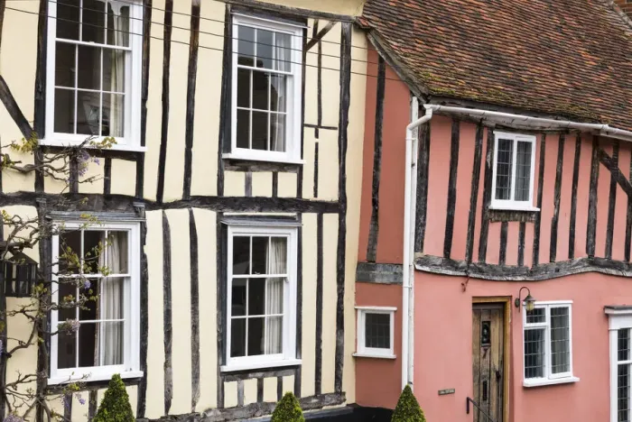 Framed Print : The crooked houses in Lavenham, Suffolk, England Framed Print : The crooked houses in Lavenham, Suffolk, England