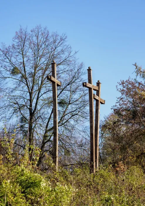 Framed Print : Three Crosses at the castle hill, Janowiec, Lublin Voivodeship, Poland