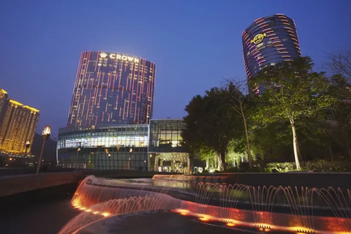 Framed Print : Crown Towers and Hard Rock Hotels at dusk, City of Dreams, Cotai Strip, Macau, China