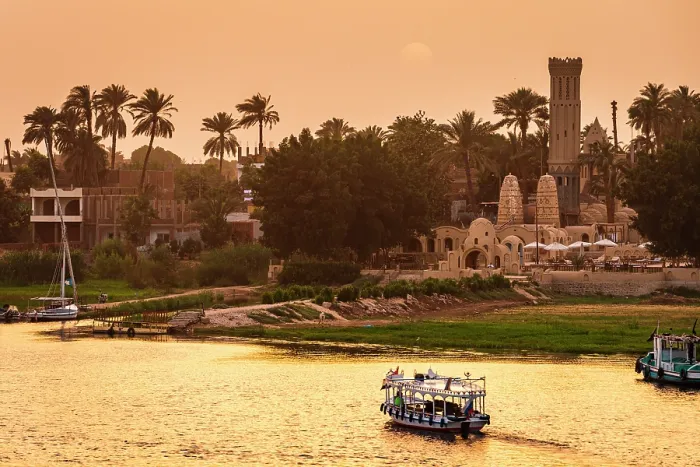 Framed Print : Cruise boats sailing on Nile River, Egypt Framed Print : Cruise boats sailing on Nile River, Egypt
