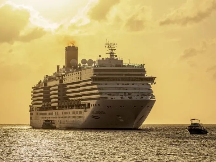 Framed Print : Cruise Ship by the coast of George Town, Grand Cayman, Cayman Islands Framed Print : Cruise Ship by the coast of George Town, Grand Cayman, Cayman Islands
