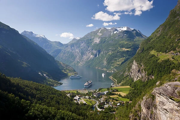 Cruise ships, Geirangerfjord, Western fjords, Norway