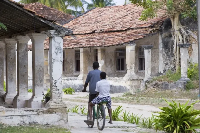 Framed Print : Crumbling colonial villas on Ibo Island
