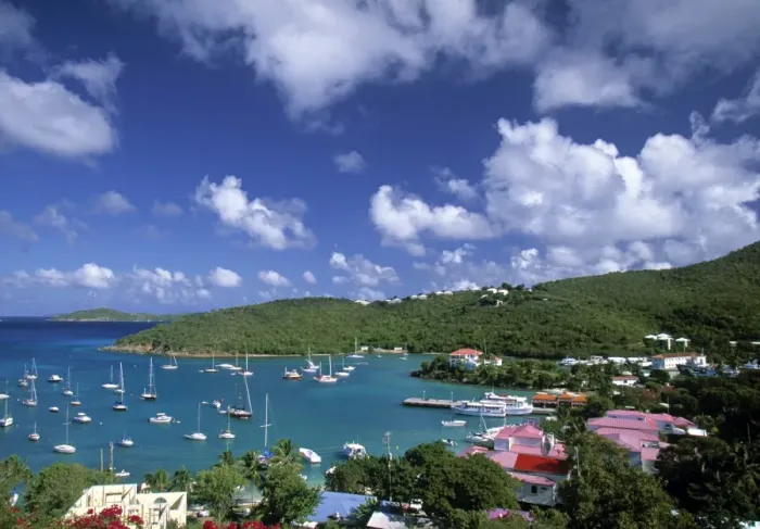 Framed Print : Cruz Bay, St. John, US Virgin Islands, Caribbean