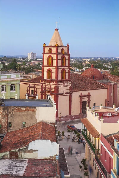 Cuba, Camaguey, Camaguey Province, City view looking towards Iglesia De Nuestra