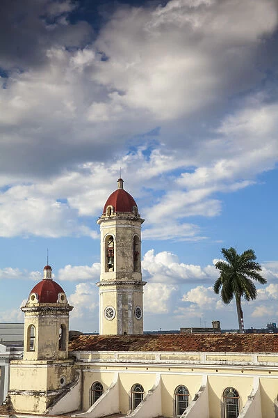 Cuba, Cienfuegos, Parque Marti, View of Catedral de la Purisima Concepcion