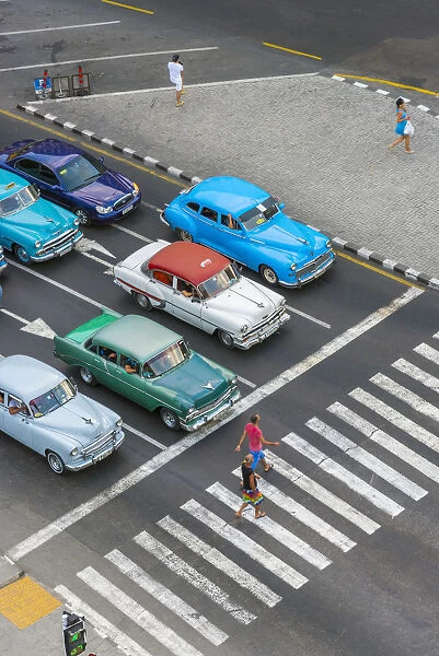 Cuba, Havana, Centro Habana, Prado or Paseo de Marti, classic 1950s American