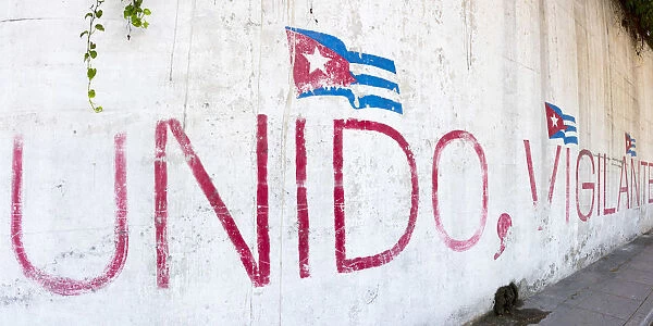 Cuba, Havana, Communist Party Grafitti