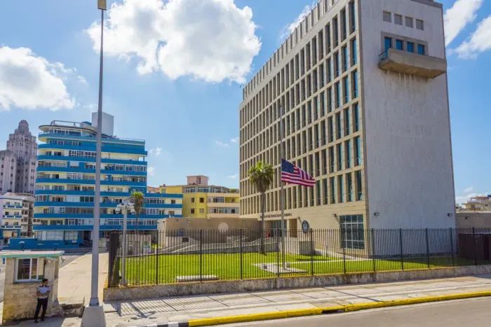 Framed Print : Cuba, Havana, Vedado, AMERICAN EMBASSY Framed Print : Cuba, Havana, Vedado, AMERICAN EMBASSY