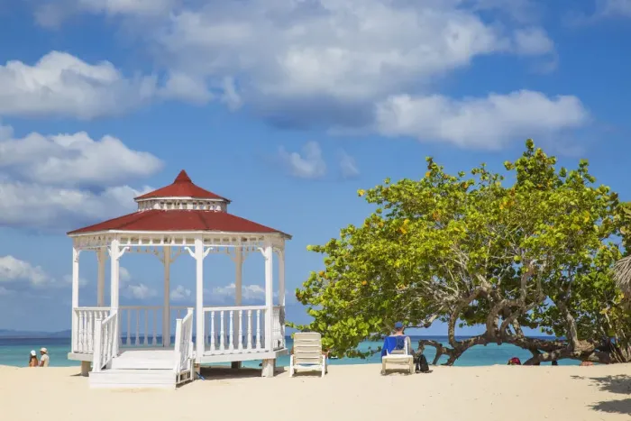 Framed Print : Cuba, Holguin province, Gazebo on Playa Pesquero Framed Print : Cuba, Holguin province, Gazebo on Playa Pesquero