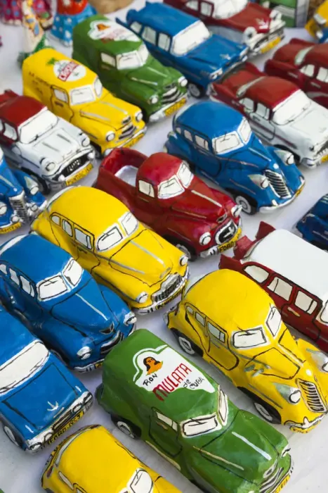 Framed Print : Cuba, Sancti Spiritus Province, Trinidad, Cuban Souvenirs, paper-mache cars