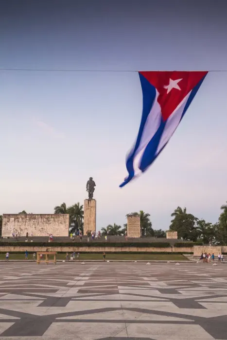 Framed Print : Cuba, Santa Clara, Plaza de la Revolucion, Monumento Ernesto Che Guevara, Cuban flag