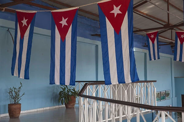 Cuba, Santiago de Cuba Province, Santiago de Cuba, Cuban flags inside museum
