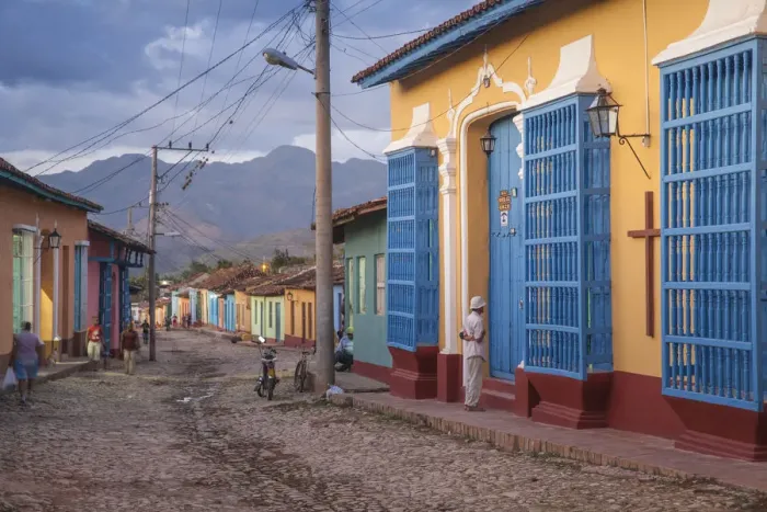 Framed Print : Cuba, Trinidad, Colourful street in historical center