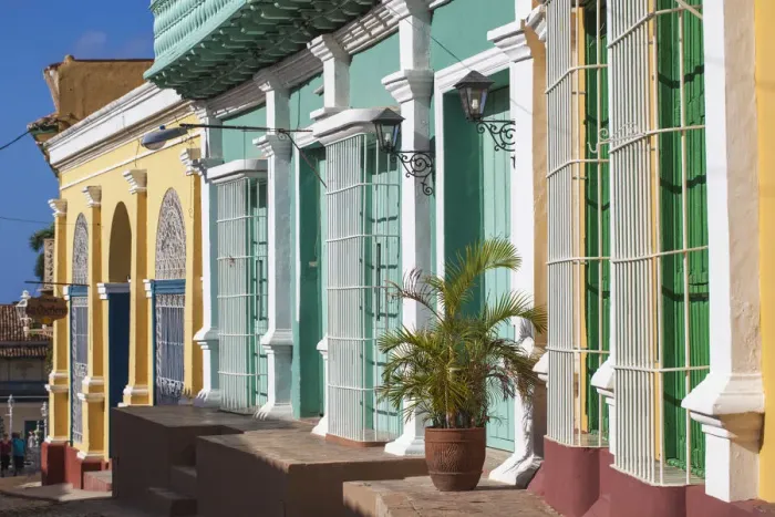 Framed Print : Cuba, Trinidad, Colourful street in historical center Framed Print : Cuba, Trinidad, Colourful street in historical center