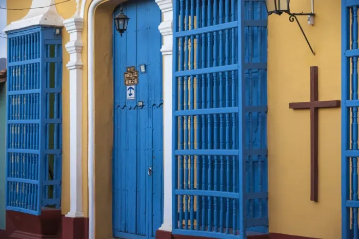 Framed Print : Cuba, Trinidad, Hostal in historical center