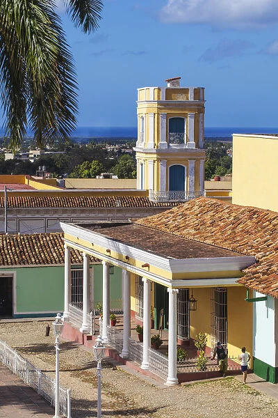Cuba, Trinidad, Plaza Mayor, View of Museum de Arqueologaia - Museum of Guamuhaya
