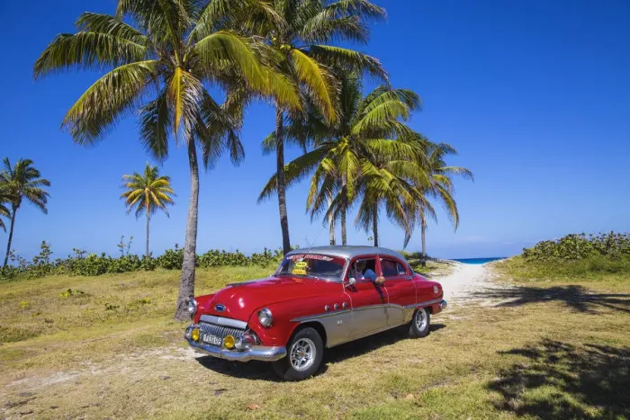 Framed Print : Cuba, Varadero, 50s Buick car on Varadero beach Framed Print : Cuba, Varadero, 50s Buick car on Varadero beach