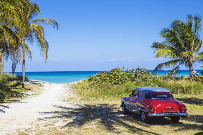 Framed Print : Cuba, Varadero, 50s Buick car on Varadero beach Framed Print : Cuba, Varadero, 50s Buick car on Varadero beach