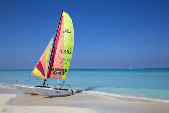 Framed Print : Cuba, Varadero, Catamaran on Varadero beach