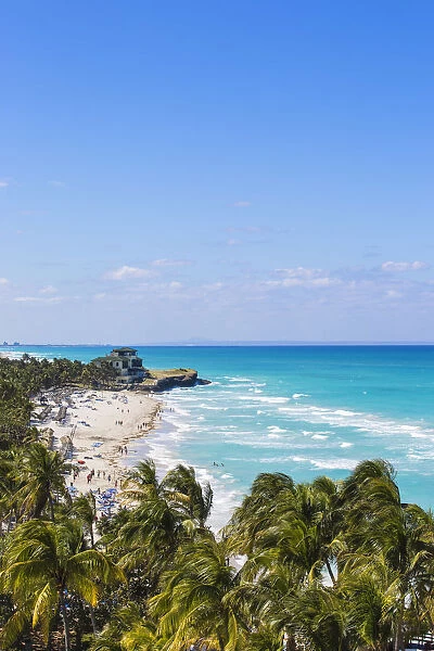 Cuba, Varadero, View over Varadero beach towards Xanadu mansion