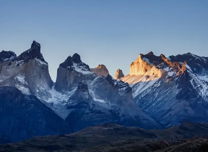 Framed Print : Cuernos del Paine and Mount Almirante Nieto at sunset, Torres del Paine National Park Framed Print : Cuernos del Paine and Mount Almirante Nieto at sunset, Torres del Paine National Park
