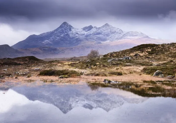 Framed Print : The Cuillins reflected in the lochan, Sligachan, Isle of Skye, Scotland, UK Framed Print : The Cuillins reflected in the lochan, Sligachan, Isle of Skye, Scotland, UK