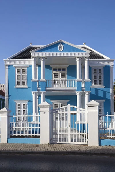 Curacao, Willemstad, Pietermaai, Colonial building on Plasa Horacio Hoyer