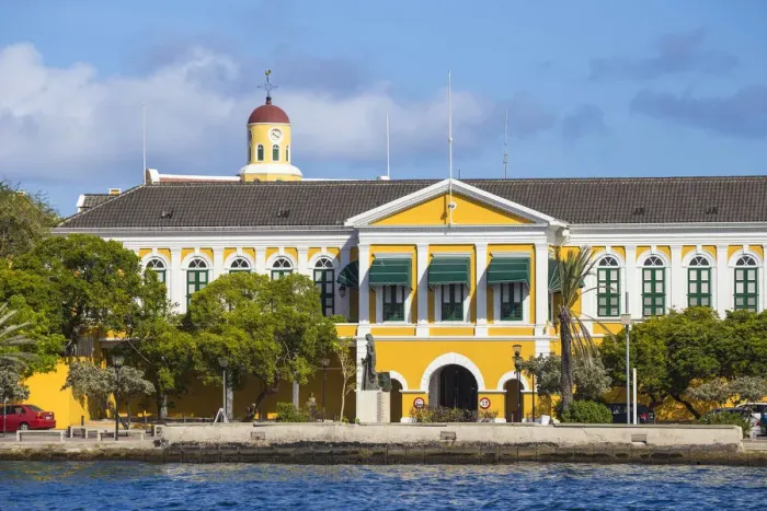 Framed Print : Curacao, Willemstad, Punda, Fort Amsterdam, Governors Palace and Fort Church museum