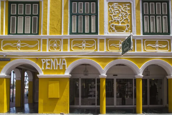 Framed Print : Curacao, Willemstad, Punda, The Penha building - a former merchants house built in 1708 Framed Print : Curacao, Willemstad, Punda, The Penha building - a former merchants house built in 1708