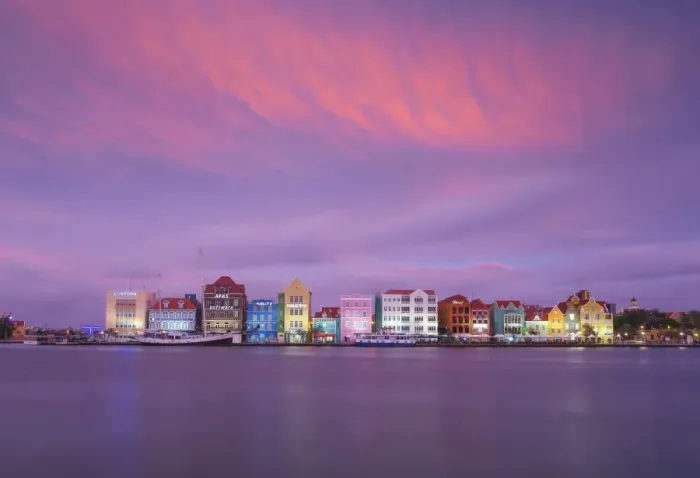 Framed Print : Curacao, Willemstad, View of St Anna Bay, looking towards the Dutch colonial buildings Framed Print : Curacao, Willemstad, View of St Anna Bay, looking towards the Dutch colonial buildings