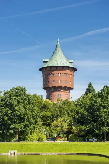 Framed Print : Cuxhaven, Lower Saxony, Germany. Water tower in the public park Framed Print : Cuxhaven, Lower Saxony, Germany. Water tower in the public park