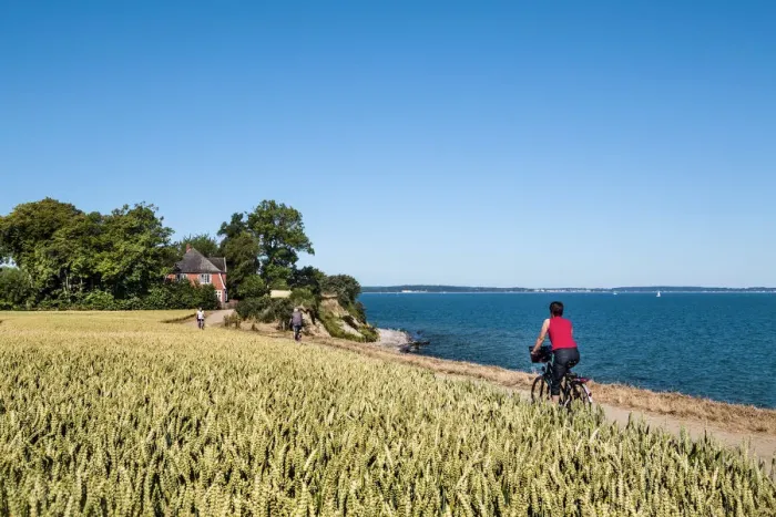 Framed Print : Cyclists at cliff Brodtener Ufer, Niendorf, Baltic coast, Schleswig-Holstein, Germany Framed Print : Cyclists at cliff Brodtener Ufer, Niendorf, Baltic coast, Schleswig-Holstein, Germany