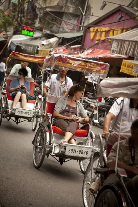Framed Print : Cyclo ride, Old Quarter, Hanoi, Vietnam Framed Print : Cyclo ride, Old Quarter, Hanoi, Vietnam