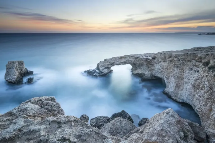 Framed Print : Cyprus, Ayia Napa, Cape Greco, view of the Love Bridge Framed Print : Cyprus, Ayia Napa, Cape Greco, view of the Love Bridge