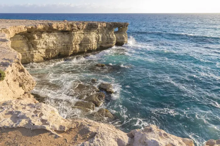 Framed Print : Cyprus, Ayia Napa, The sea caves at Cape Greco