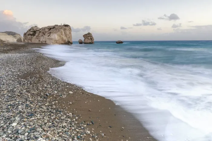 Framed Print : Cyprus, Paphos, Petra tou Romiou also known as Aphrodite‚Aos Rock at sunset Framed Print : Cyprus, Paphos, Petra tou Romiou also known as Aphrodite‚Aos Rock at sunset