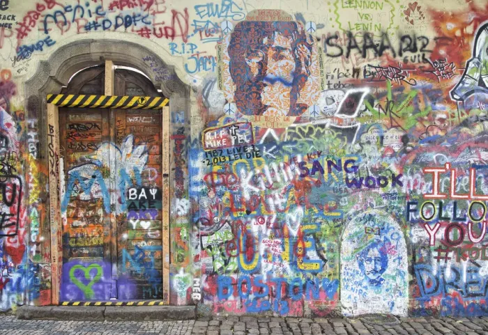Framed Print : Czech Republic, Prague, The John Lennon Wall in Mala Strana Framed Print : Czech Republic, Prague, The John Lennon Wall in Mala Strana