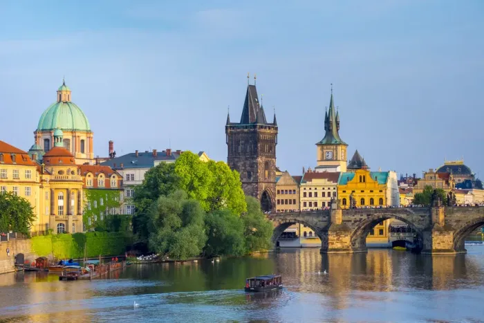 Framed Print : Czech Republic, Prague, Mala Strana. View of Charles Bridge and Old Town Bridge Tower Framed Print : Czech Republic, Prague, Mala Strana. View of Charles Bridge and Old Town Bridge Tower