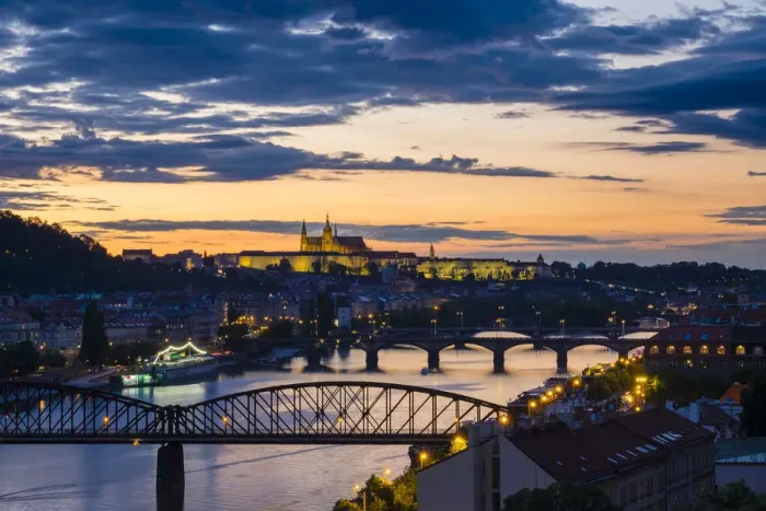 Framed Print : Czech Republic, Prague. Prague Castle, Pazsky Hrad, and the Vltava River at sunset Framed Print : Czech Republic, Prague. Prague Castle, Pazsky Hrad, and the Vltava River at sunset