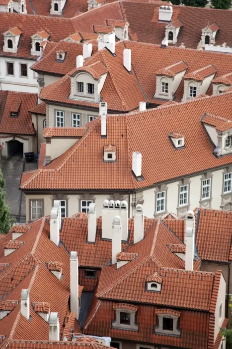 Framed Print : Czech Republic, Prague. Rooftops seen from Prague Castle Framed Print : Czech Republic, Prague. Rooftops seen from Prague Castle