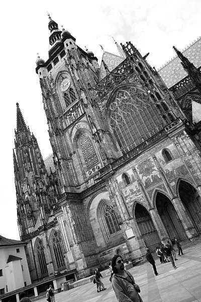 Czech Republic, Prague. St. Vitus Cathedral. This huge Gothic Cathedral stands in the centre of Prague Castle, overlooking