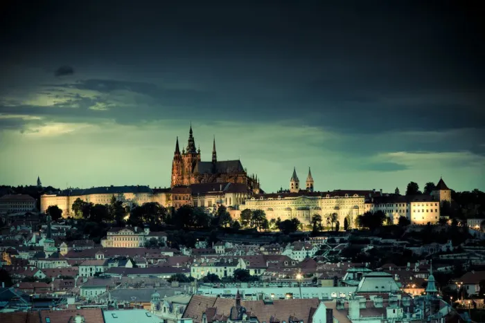 Framed Print : Czech Republic, Prague, Stare Mesto (Old Town), view of Hradcany Castle and St Framed Print : Czech Republic, Prague, Stare Mesto (Old Town), view of Hradcany Castle and St