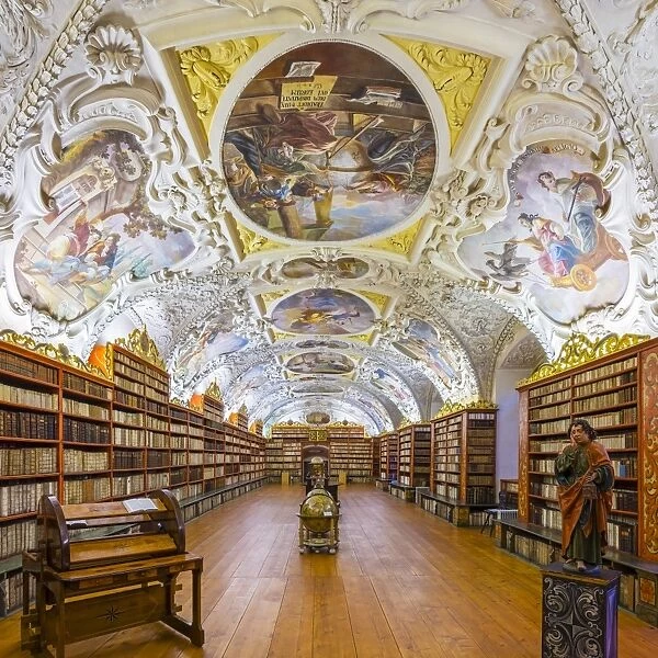 Czech Republic, Prague. The Strahov Monastery library, built in 1794