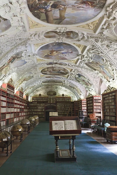 Czech Republic, Prague, Strahov Monastery, Theological Hall inside Strahov Library
