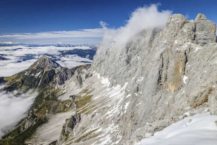 Framed Print : Dachstein south face with Raucheck (2, 189 m), Styria, Austria Framed Print : Dachstein south face with Raucheck (2, 189 m), Styria, Austria