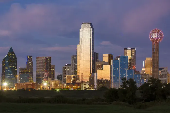 Framed Print : Dallas City Skyline and the Reunion Tower, Texas, USA Framed Print : Dallas City Skyline and the Reunion Tower, Texas, USA